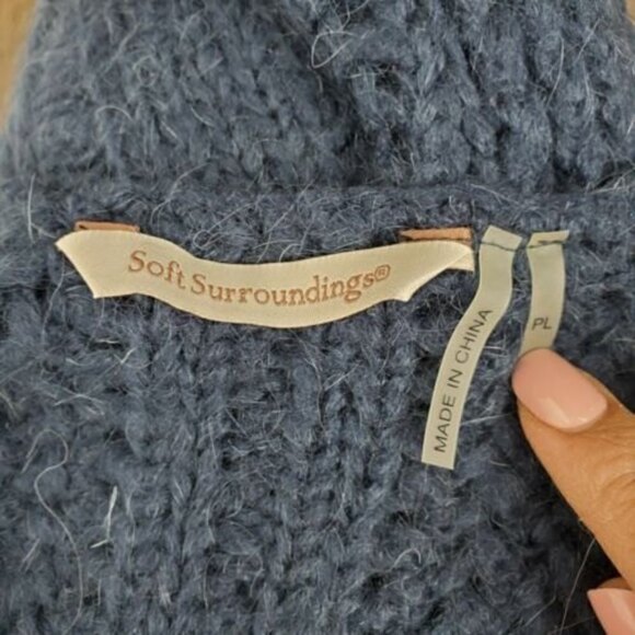 Soft Surroundings Women's Mohair Sweater Size PL Petite Large Chunky Knit Blue - Picture 6 of 10